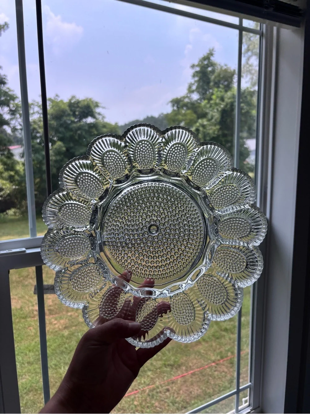 Indiana Glass Hobnail Egg Plate